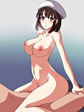 Horny big tits, blowjob hentai pictures