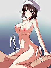 Horny big tits, blowjob hentai pictures